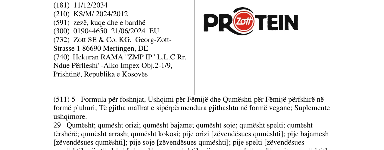 Zëri i markës PROTEIN në buletin