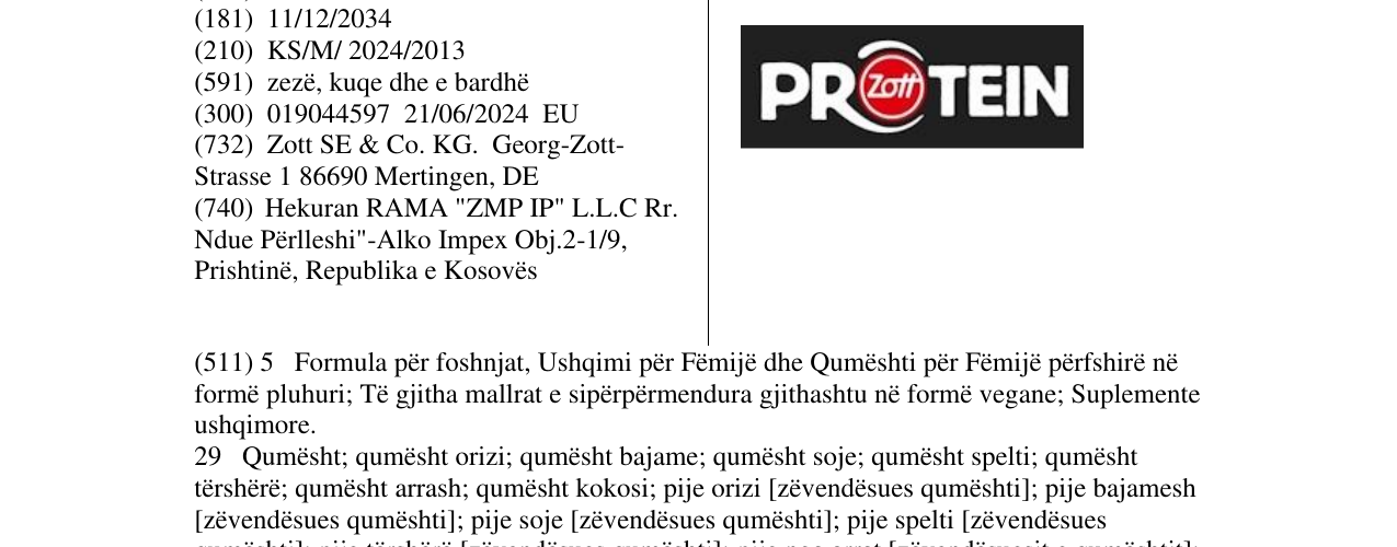 Zëri i markës PROTEIN në buletin