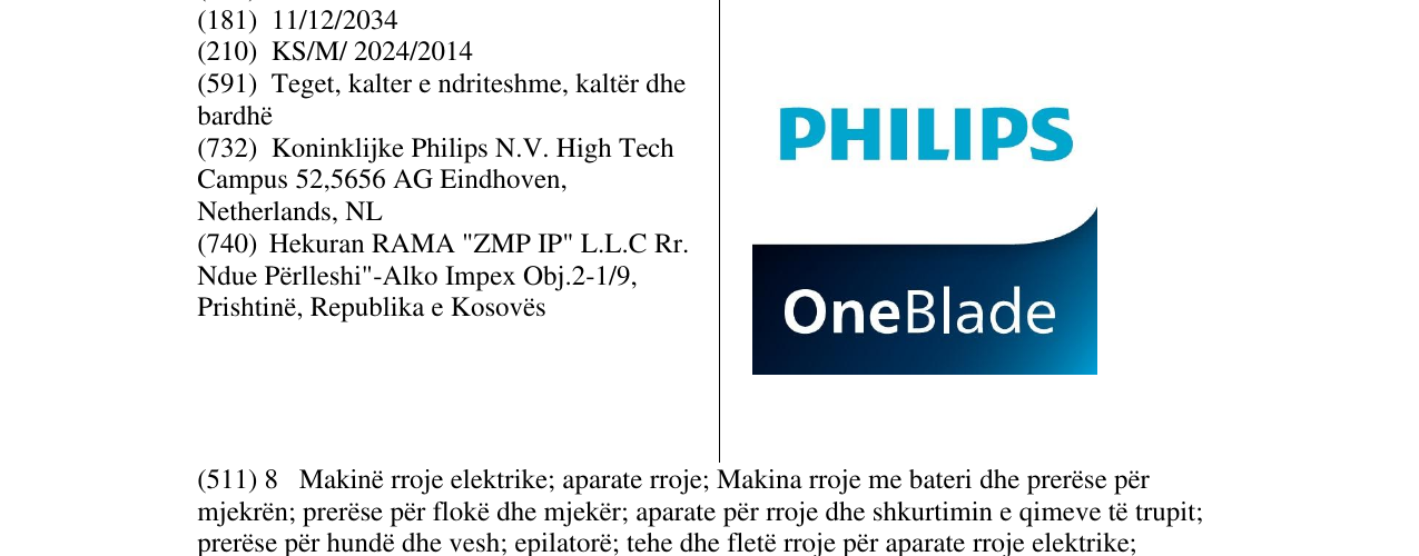 Zëri i markës PHILIPS OneBlade në buletin