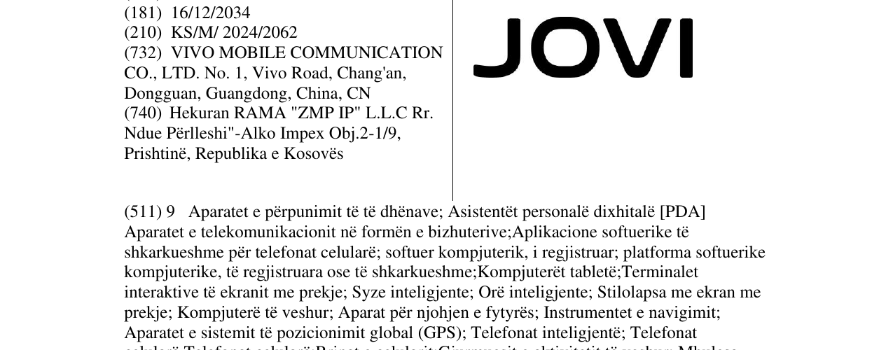 Zëri i markës JOVI në buletin