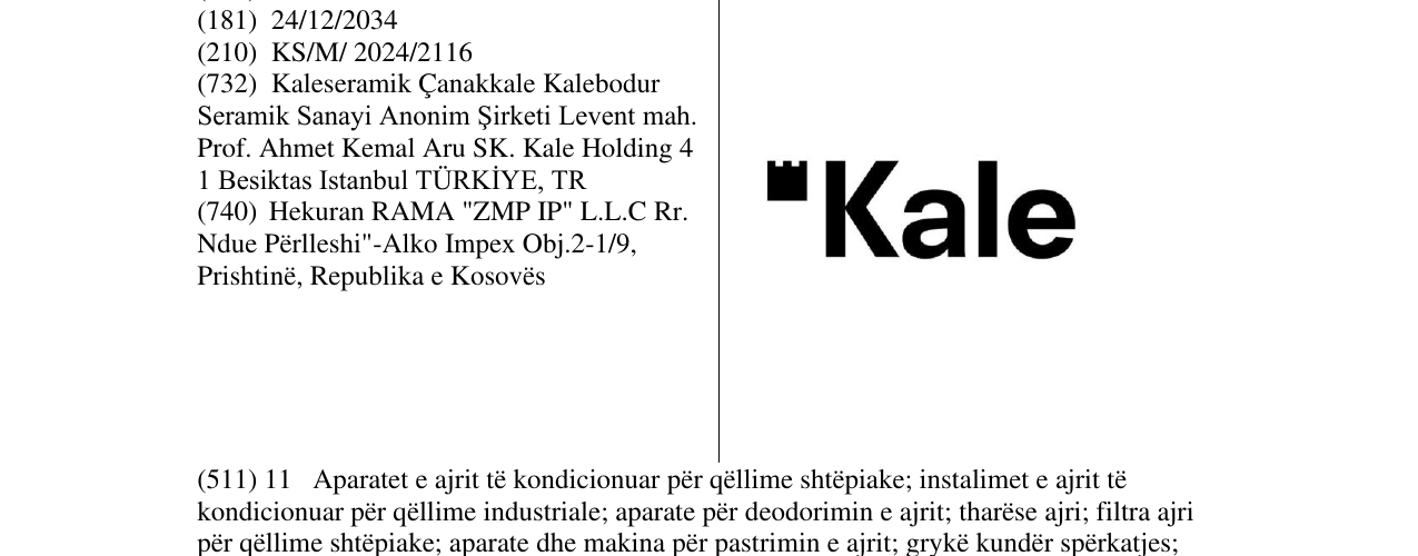 Zëri i markës Kale në buletin