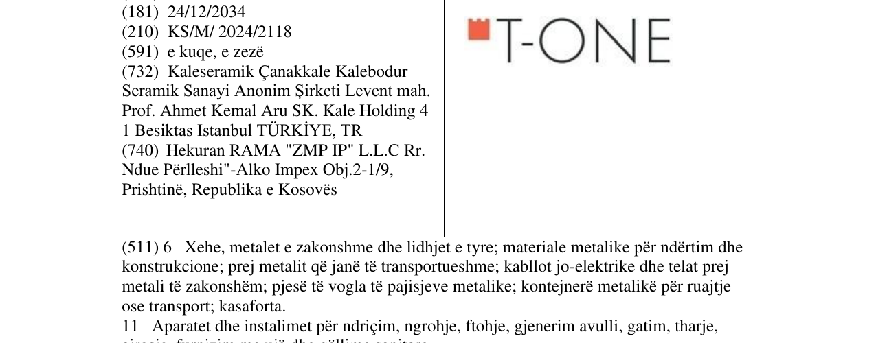 Zëri i markës T-ONE në buletin