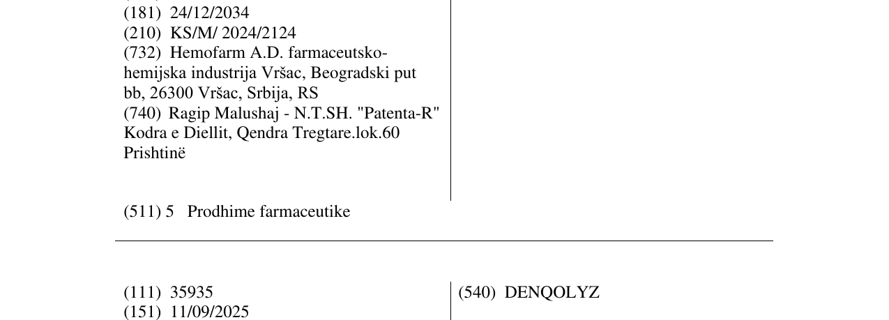 Zëri i markës TELUDIX në buletin