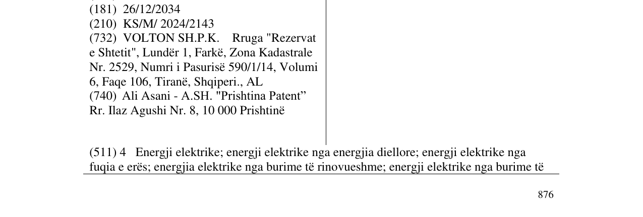 Zëri i markës VOLTON në buletin