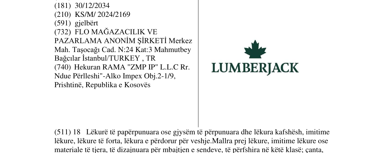 Zëri i markës LUMBERJACK në buletin