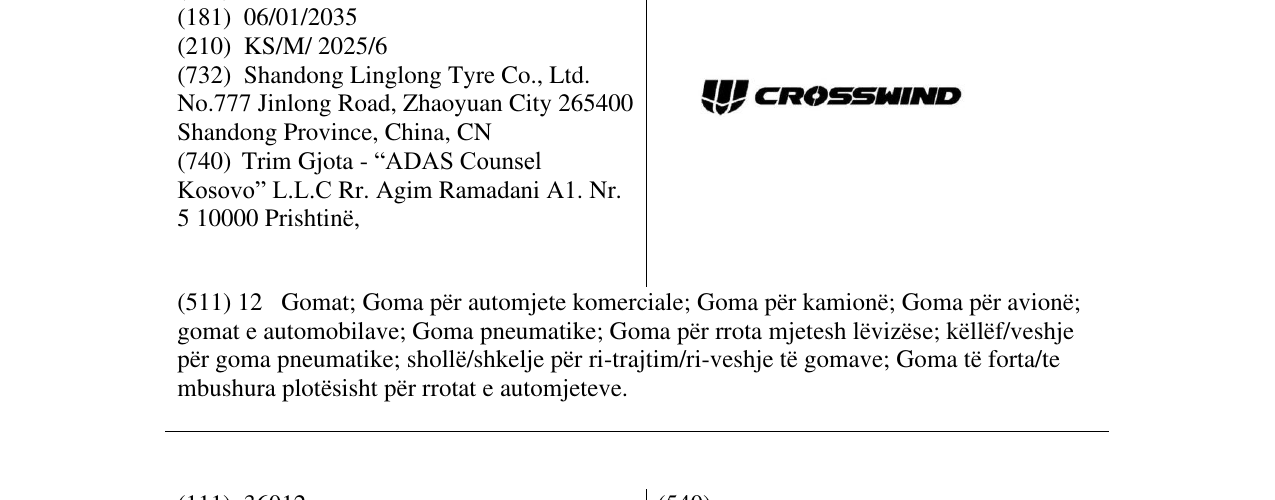 Zëri i markës CROSSWIND në buletin