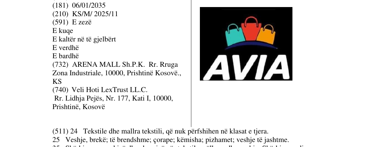 Zëri i markës AVIA në buletin