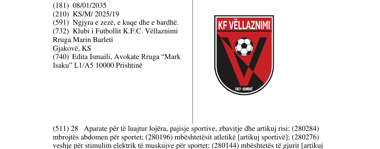 Zëri i markës KF VËLLAZNIMI në buletin
