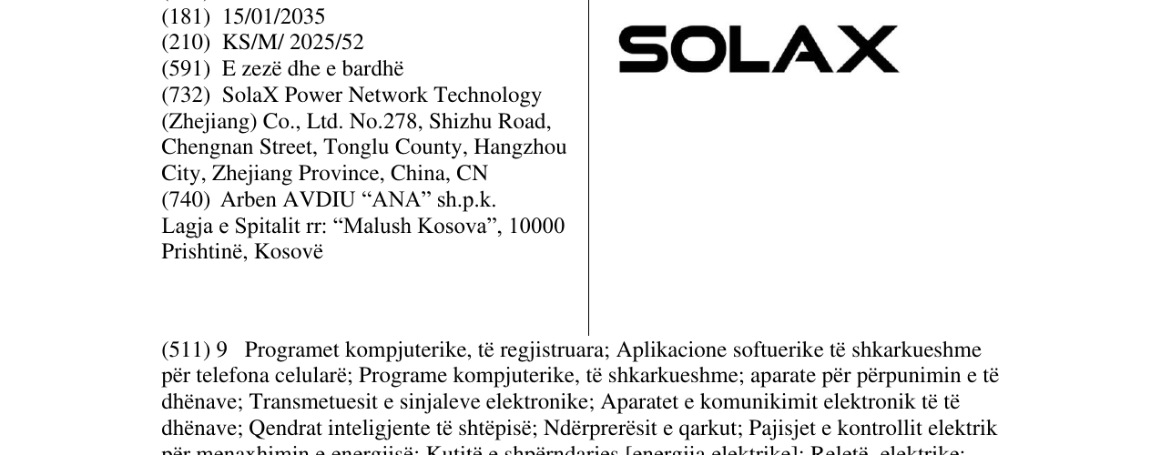 Zëri i markës SOLX në buletin