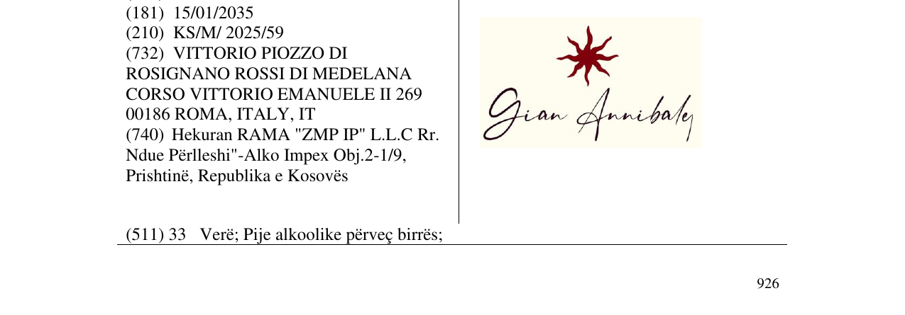 Zëri i markës Gian alibaley në buletin