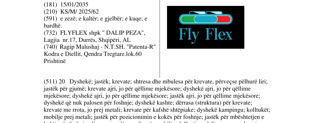 Zëri i markës Fly Flex në buletin