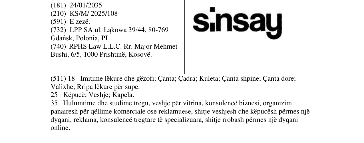 Zëri i markës sinsay në buletin