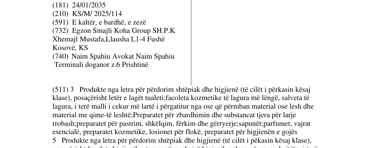 Zëri i markës SPOPPY në buletin