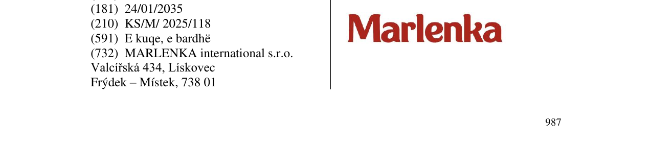 Zëri i markës Marlenka në buletin
