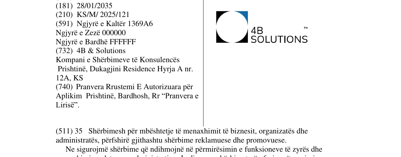 Zëri i markës 4B SOLUTIONS në buletin