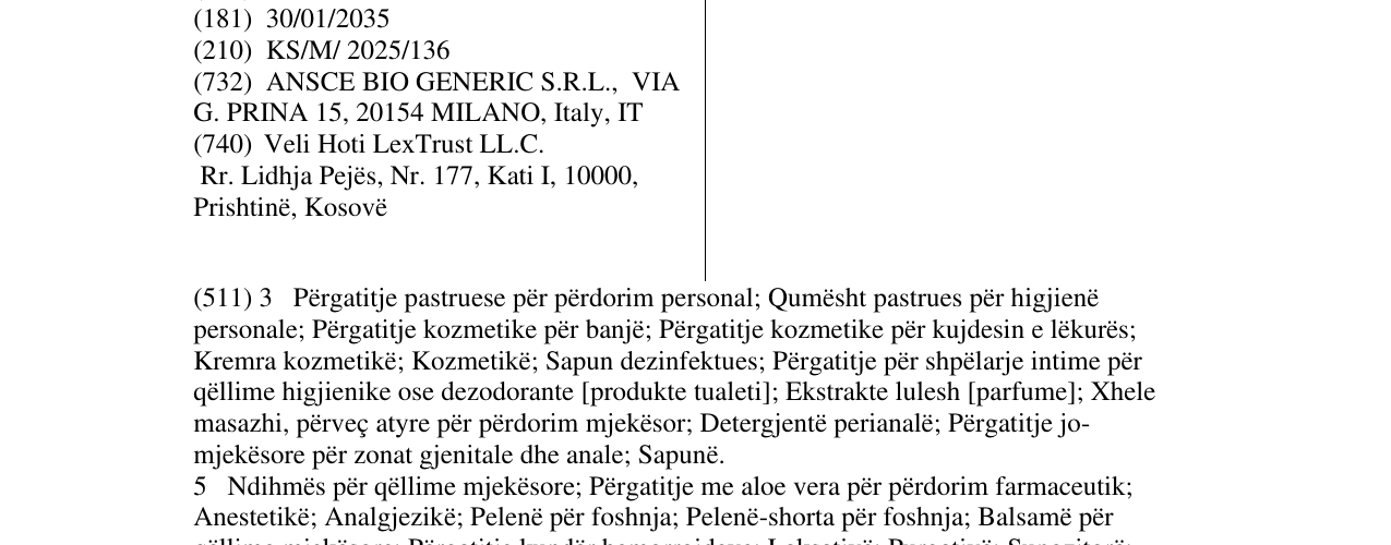 Zëri i markës HEMOPRAN në buletin