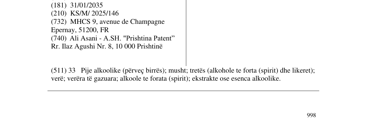 Zëri i markës CHANDON në buletin