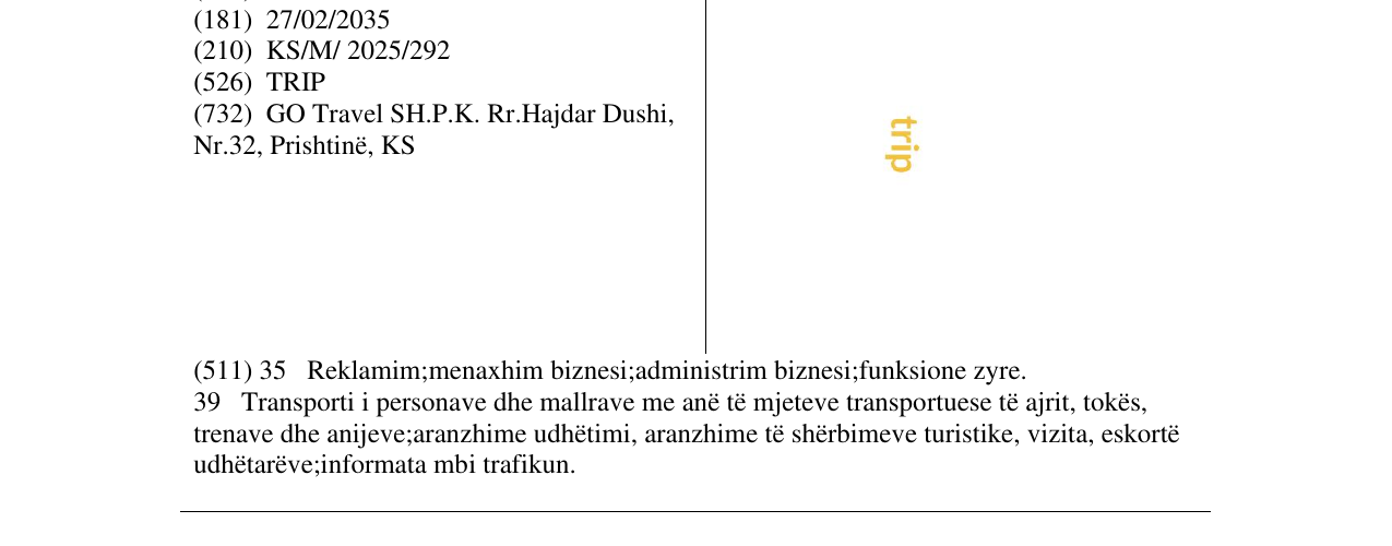 Zëri i markës TRIP në buletin
