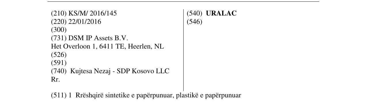 Zëri i markës URALAC në buletin