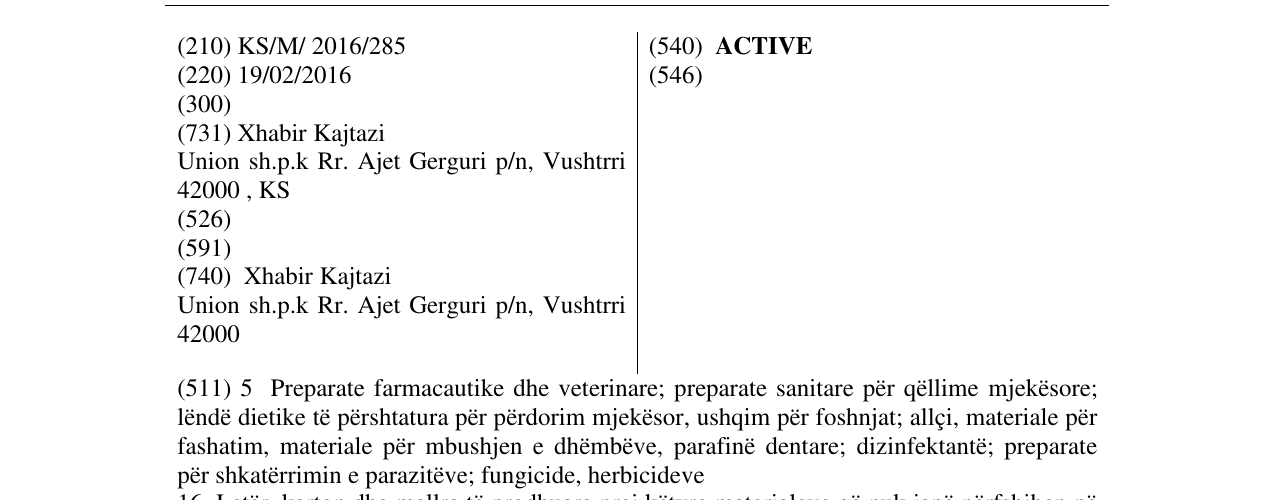 Zëri i markës ACTIVE në buletin