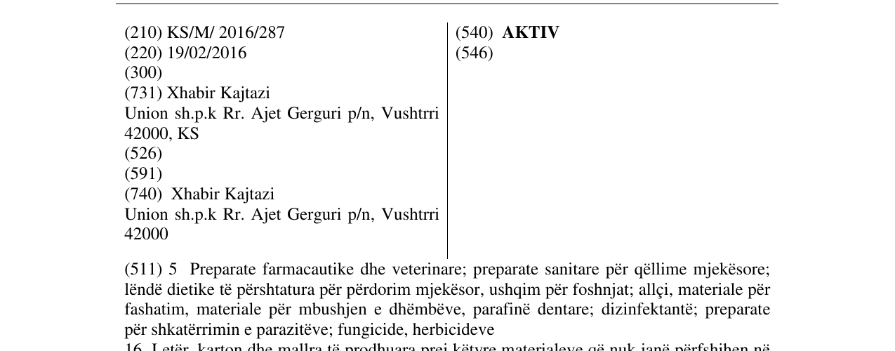 Zëri i markës AKTIV në buletin