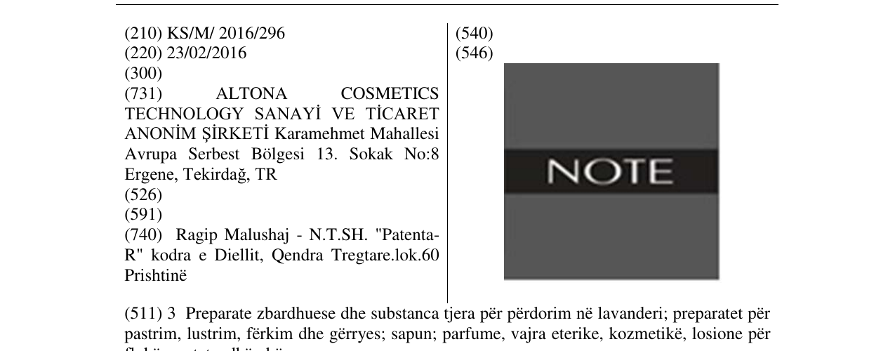Zëri i markës NOTE në buletin