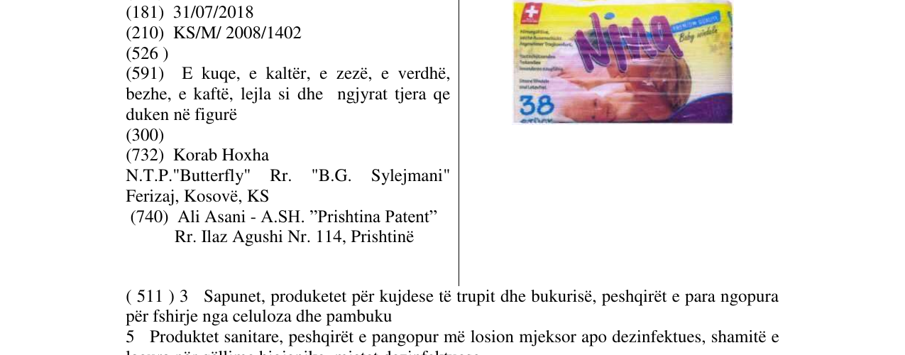 Zëri i markës NINA - FIG. në buletin