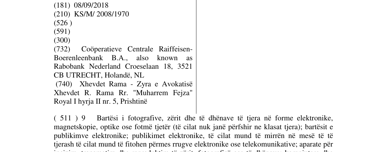 Zëri i markës RABOBANK në buletin