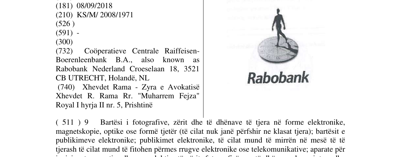 Zëri i markës Rabobank + MAN in black and white në buletin