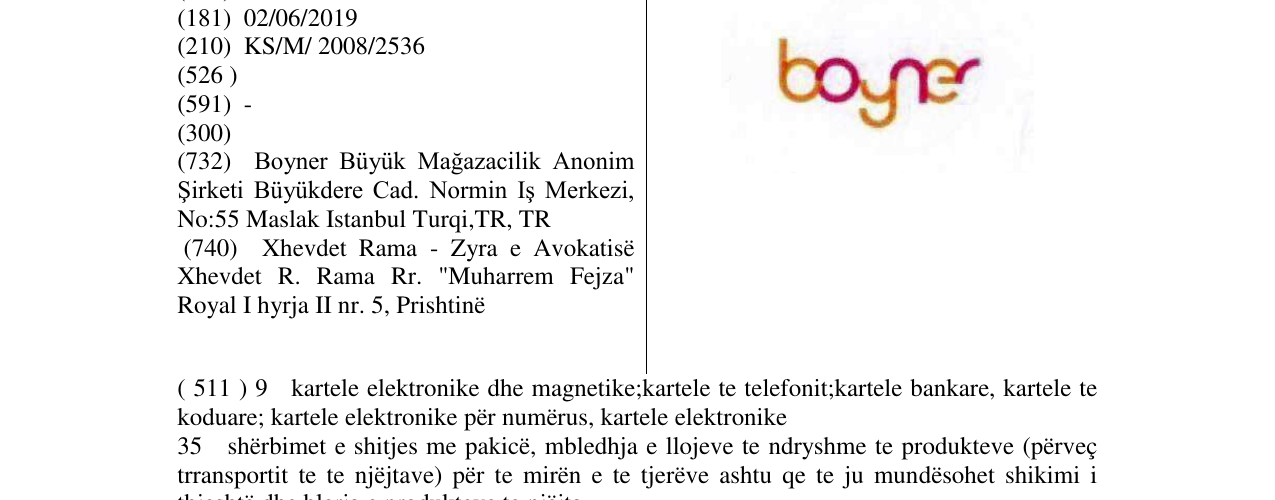 Zëri i markës Boyner në buletin