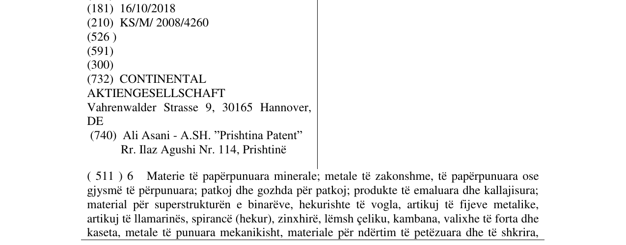 Zëri i markës Conti në buletin