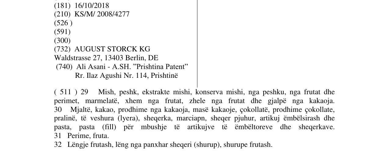 Zëri i markës Stratovit në buletin