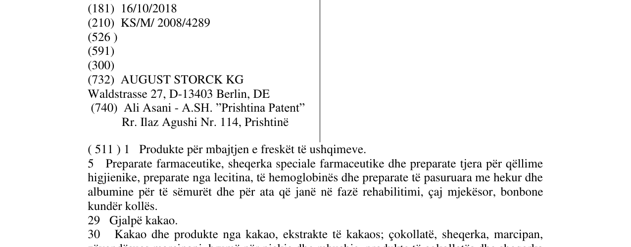 Zëri i markës Svedessa në buletin