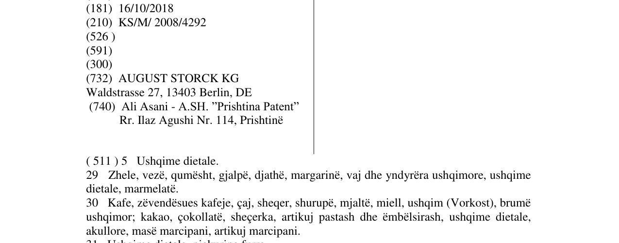 Zëri i markës Salvo në buletin