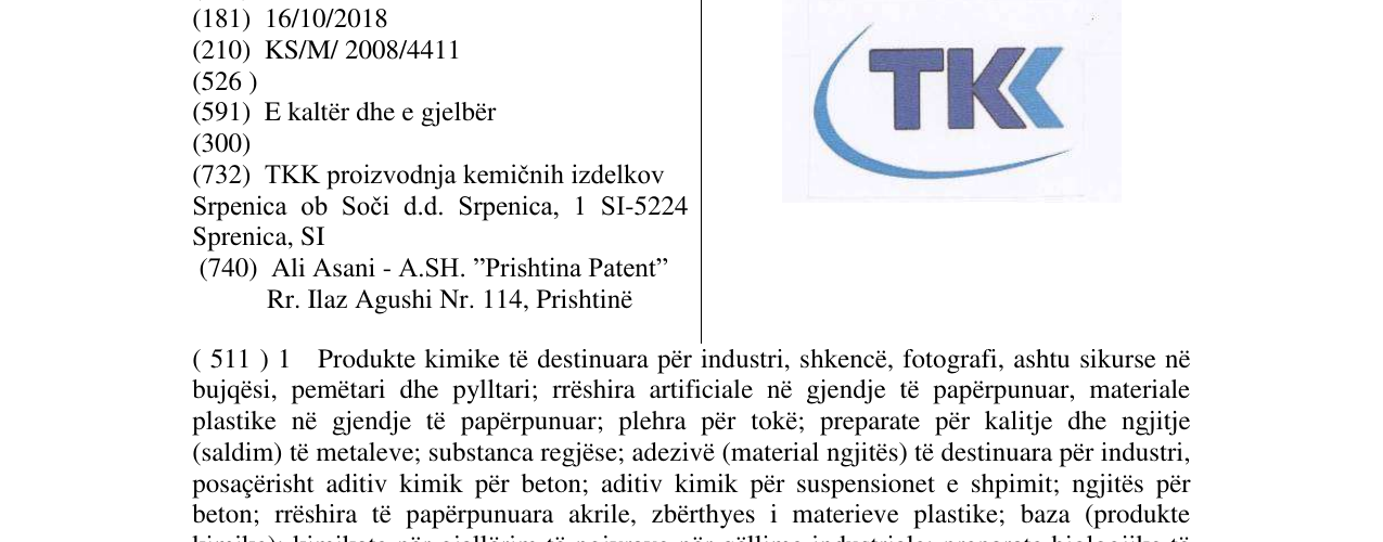 Zëri i markës TKK në buletin