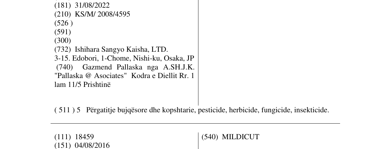 Zëri i markës TEPPEKI në buletin