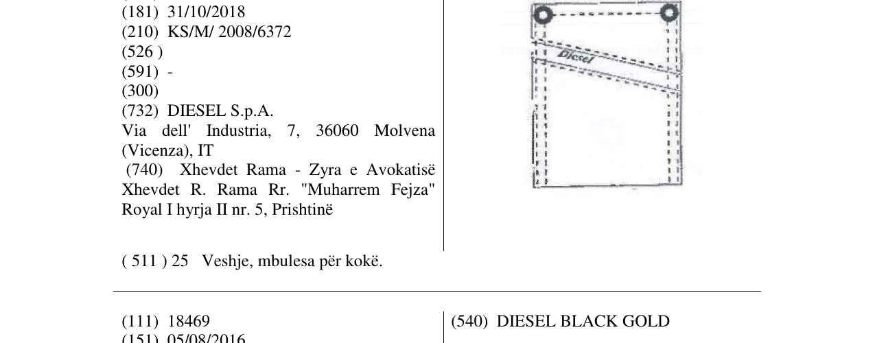 Zëri i markës Diesel në buletin