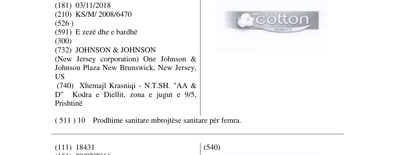 Zëri i markës COTTON në buletin