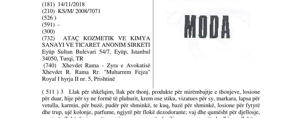 Zëri i markës Markë figurative në buletin