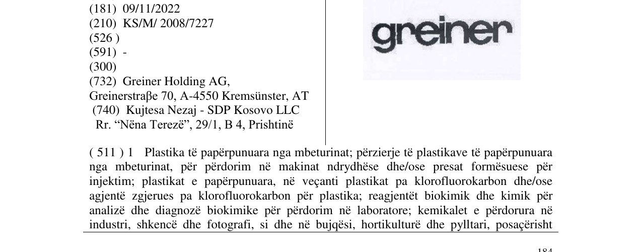 Zëri i markës greiner në buletin