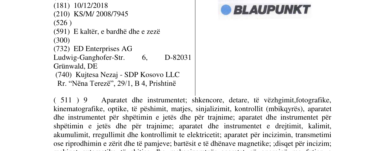 Zëri i markës Markë figurative në buletin