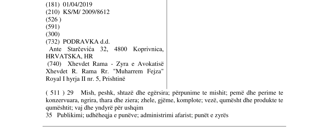 Zëri i markës MALE TAJNE në buletin