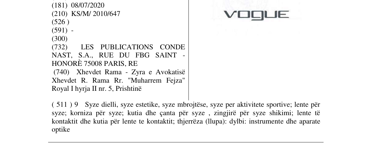 Zëri i markës vogue në buletin