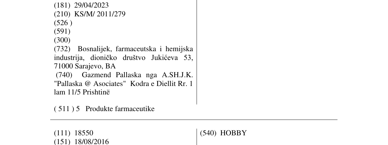 Zëri i markës MELPAMID në buletin