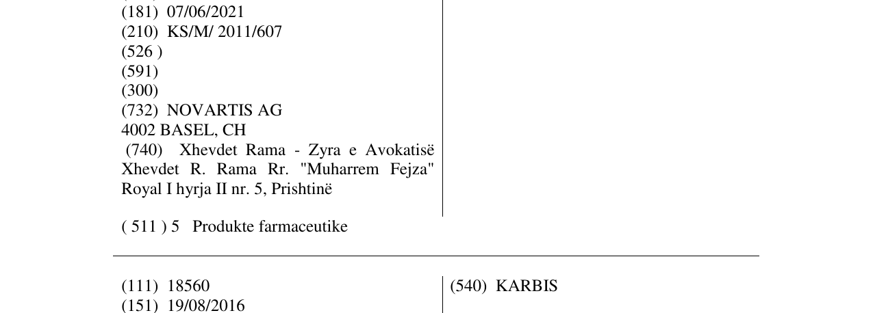Zëri i markës PERINDASAN në buletin