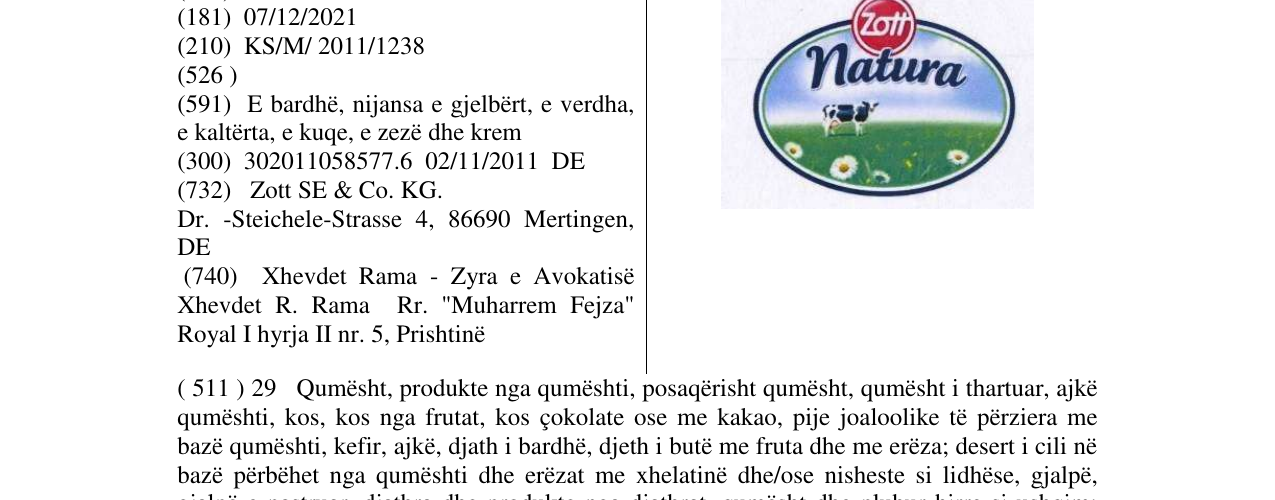 Zëri i markës Natura në buletin