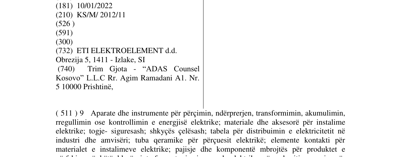 Zëri i markës KZS në buletin