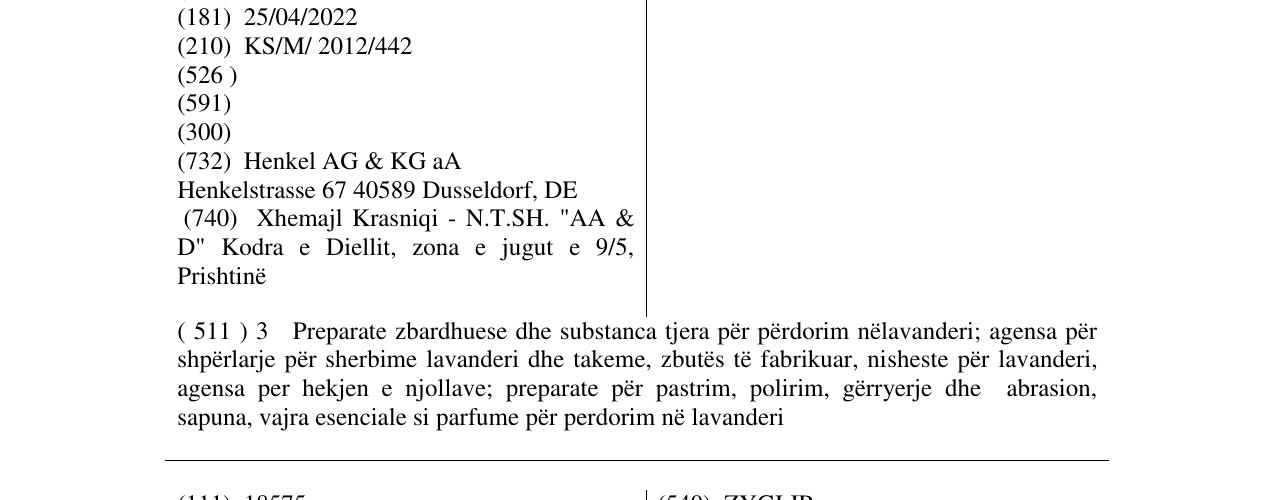 Zëri i markës MEGA -CAPS në buletin