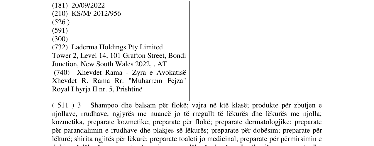 Zëri i markës FLEXITOL në buletin