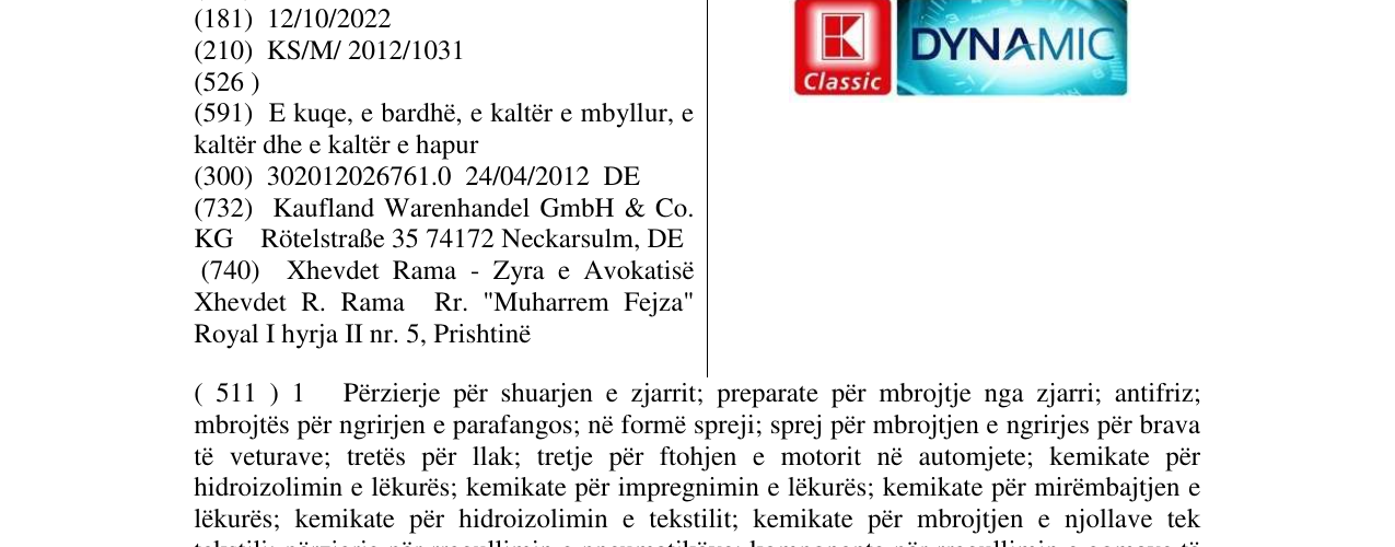 Zëri i markës DYNAMIC në buletin